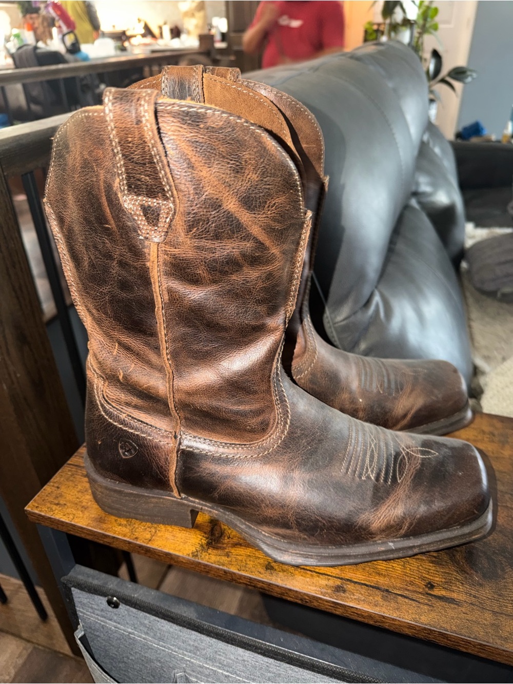 Ariat Brown Distressed Leather Western Boots
